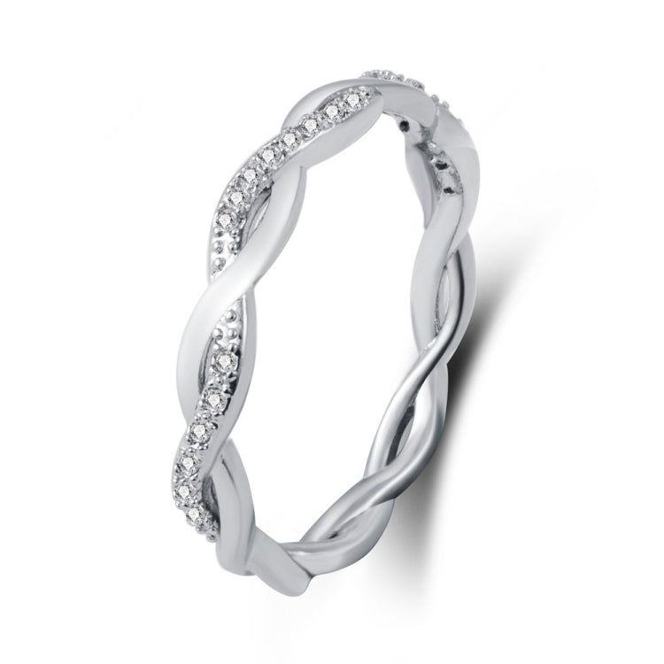 Woman Classical Cubic Zirconia Twist Shape Ring, sliver, gold, rose gold