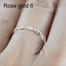 Load image into Gallery viewer, Woman Classical Cubic Zirconia Twist Shape Ring, gold, sliver, rose gold