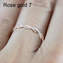 Load image into Gallery viewer, Woman Classical Cubic Zirconia Twist Shape Ring, gold, sliver, rose gold