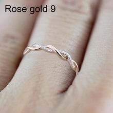 Load image into Gallery viewer, Woman Classical Cubic Zirconia Twist Shape Ring, gold, sliver, rose gold