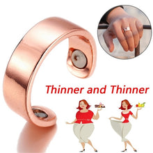 Load image into Gallery viewer, Personality Ring Magnetic Health Ring Creative Jewelry Open Ring, Glossy rose gold, Glossy black, Embossed rose gold