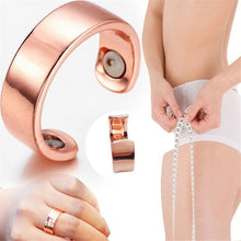Load image into Gallery viewer, Personality Ring Magnetic Health Ring Creative Jewelry Open Ring, Glossy rose gold, Glossy black, Embossed rose gold