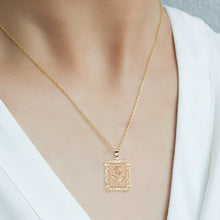 Load image into Gallery viewer, Geometric Square Rose Necklace Clavicle Chain