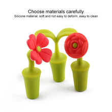 Load image into Gallery viewer, 3 PCS Creative Wine Drink Preservation Stopper Flower Silicone Wine Stopper, 3 PCS Rose Stopper, 3 PCS Red Sun Flower Beer Stopper, 3 PCS Leaf Beer Stopper