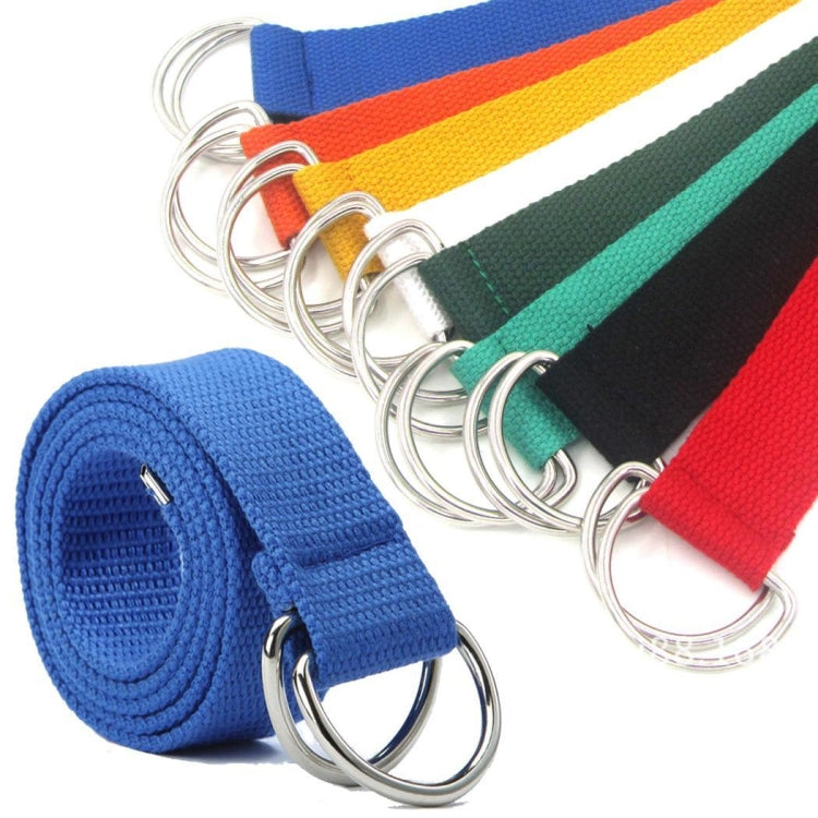Unisex Canvas Waist Belts Double Rings Buckle Waistband Strap Belts Solid Casual Belt