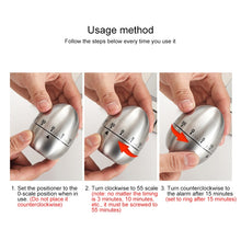 Load image into Gallery viewer, Mechanical Egg Kitchen Cooking Timer Alarm 60 Minutes Stainless Steel  Kitchen Tools, Mechanical Egg Timer