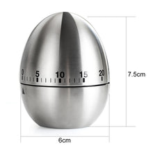 Load image into Gallery viewer, Mechanical Egg Kitchen Cooking Timer Alarm 60 Minutes Stainless Steel  Kitchen Tools, Mechanical Egg Timer