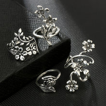Load image into Gallery viewer, 4 PCS/Set Antique Vintage Bohemia Style Rose Flower Rings for Women