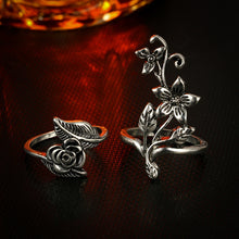 Load image into Gallery viewer, 4 PCS/Set Antique Vintage Bohemia Style Rose Flower Rings for Women