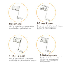 Load image into Gallery viewer, Cheese Grater Rotory Container Stainless Steel Hand-Crank Rotary Shredder, with 3-4 holes, with 7-8 holes, with 9-10 holes, with flakes