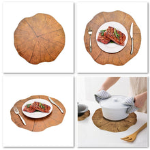 Load image into Gallery viewer, 2 PCS Wood Placement Table Mats Tableware Pad Lotus Shape Tea Cup Bowl Decoration, Table Mats 1