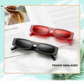 Square Sunglasses Women Imitation Diamond Lasses Fashion UV400 Sunglasses