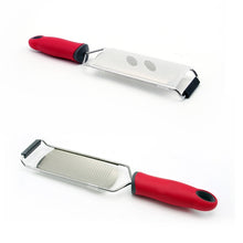 Load image into Gallery viewer, Cheese Grater Stainless Steel Blade Cheese Slicer Lemon Grater Chocolate Scraping Planer with Protective Cover, Cheese Grater (Red), Cheese Grater (Black)