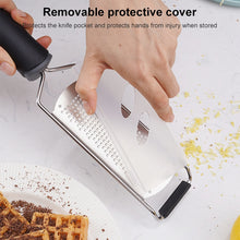 Load image into Gallery viewer, Cheese Grater Stainless Steel Blade Cheese Slicer Lemon Grater Chocolate Scraping Planer with Protective Cover, Cheese Grater (Red), Cheese Grater (Black)