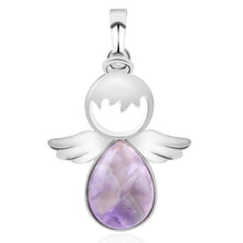 Load image into Gallery viewer, Women Angel Wings Pendants Natural Crystal Stone Necklaces