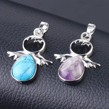 Load image into Gallery viewer, Women Angel Wings Pendants Natural Crystal Stone Necklaces