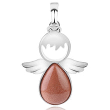 Load image into Gallery viewer, Women Angel Wings Pendants Natural Crystal Stone Necklaces