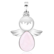 Load image into Gallery viewer, Women Angel Wings Pendants Natural Crystal Stone Necklaces