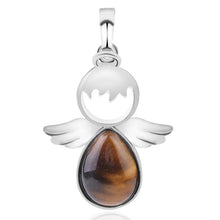 Load image into Gallery viewer, Women Angel Wings Pendants Natural Crystal Stone Necklaces