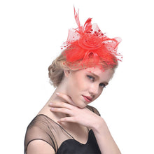 Load image into Gallery viewer, Handmade Bride Mesh Hair Accessories Wedding Photo Hat Headwear, Red, Blue, Navy, Black, White, Gray, Pink, Beige