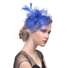 Load image into Gallery viewer, Handmade Bride Mesh Hair Accessories Wedding Photo Hat Headwear, Red, Blue, Navy, Black, White, Gray, Pink, Beige