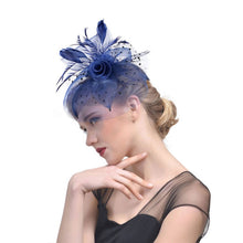 Load image into Gallery viewer, Handmade Bride Mesh Hair Accessories Wedding Photo Hat Headwear, Red, Blue, Navy, Black, White, Gray, Pink, Beige