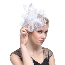 Load image into Gallery viewer, Handmade Bride Mesh Hair Accessories Wedding Photo Hat Headwear, Red, Blue, Navy, Black, White, Gray, Pink, Beige