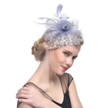 Load image into Gallery viewer, Handmade Bride Mesh Hair Accessories Wedding Photo Hat Headwear, Red, Blue, Navy, Black, White, Gray, Pink, Beige