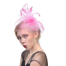 Load image into Gallery viewer, Handmade Bride Mesh Hair Accessories Wedding Photo Hat Headwear, Red, Blue, Navy, Black, White, Gray, Pink, Beige