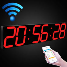 Load image into Gallery viewer, Creative LED Digital Wall Clock Multi-function WIFI Clock, 6 Bit Hollow WIFI, 6 Bit Sealed Box WIFI