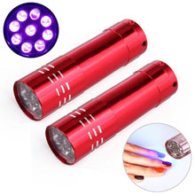 Load image into Gallery viewer, 2 PCS Nail Dryer Mini LED Flashlight UV Lamp Portable For Nail Gel Fast Dryer