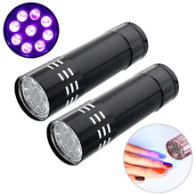 Load image into Gallery viewer, 2 PCS Nail Dryer Mini LED Flashlight UV Lamp Portable For Nail Gel Fast Dryer