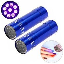 Load image into Gallery viewer, 2 PCS Nail Dryer Mini LED Flashlight UV Lamp Portable For Nail Gel Fast Dryer