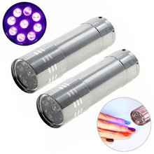 Load image into Gallery viewer, 2 PCS Nail Dryer Mini LED Flashlight UV Lamp Portable For Nail Gel Fast Dryer