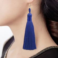 Load image into Gallery viewer, 3 PCS Women Boho Fashion Long Tassel Earrings, Black, Blue, Yellow, Purple, Red, Pink, White, Multicolor, wine red, rose red, green, grey, deep coffee, coffee