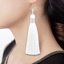 Load image into Gallery viewer, 3 PCS Women Boho Fashion Long Tassel Earrings, Black, Blue, Yellow, Purple, Red, Pink, White, Multicolor, wine red, rose red, green, grey, deep coffee, coffee
