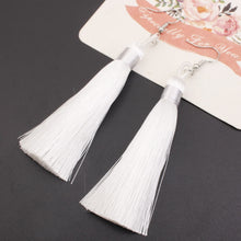 Load image into Gallery viewer, 3 PCS Women Boho Fashion Long Tassel Earrings, Black, Blue, Yellow, Purple, Red, Pink, White, Multicolor, wine red, rose red, green, grey, deep coffee, coffee