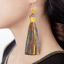 Load image into Gallery viewer, 3 PCS Women Boho Fashion Long Tassel Earrings, Black, Blue, Yellow, Purple, Red, Pink, White, Multicolor, wine red, rose red, green, grey, deep coffee, coffee