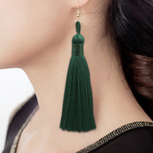 Load image into Gallery viewer, 3 PCS Women Boho Fashion Long Tassel Earrings, Black, Blue, Yellow, Purple, Red, Pink, White, Multicolor, wine red, rose red, green, grey, deep coffee, coffee