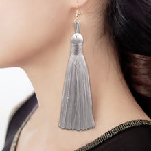 Load image into Gallery viewer, 3 PCS Women Boho Fashion Long Tassel Earrings, Black, Blue, Yellow, Purple, Red, Pink, White, Multicolor, wine red, rose red, green, grey, deep coffee, coffee