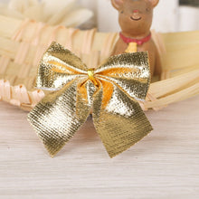 Load image into Gallery viewer, 12 PCS Flocked Bow Christmas Tree Decoration, gold, red, silver