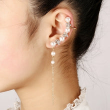 Load image into Gallery viewer, Women Fashion Tassel Left Ear Alloy Clip Earrings Snow Ear Bone Clip, gold, silver