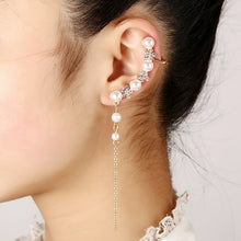 Load image into Gallery viewer, Women Fashion Tassel Left Ear Alloy Clip Earrings Snow Ear Bone Clip, gold, silver