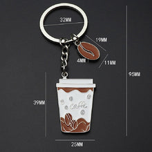 Load image into Gallery viewer, 2 PCS Coffee Cup Keychain Creative Metal Pendant Small Gift, Coffee Cup Shape