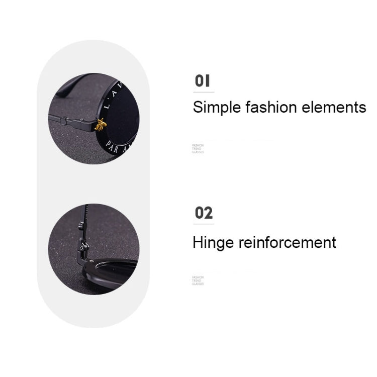 Women Vintage Round Frame Gradient Shades Sun Glasses