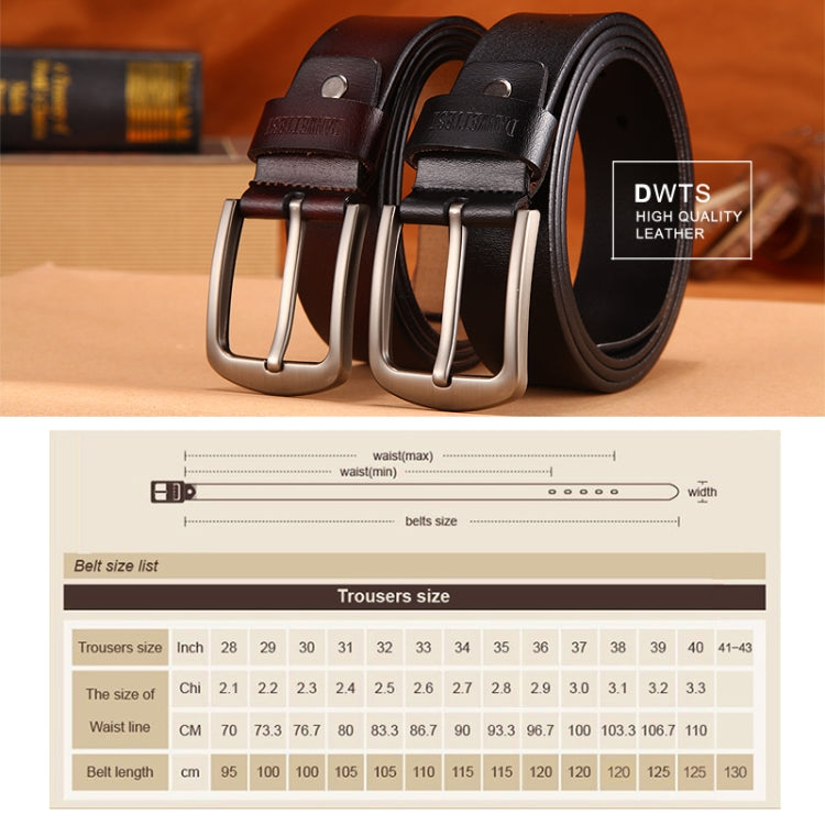 Men's Pin Buckle Leather Belt Pure Leather Pants Belt