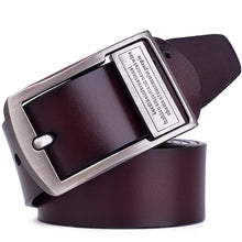 Load image into Gallery viewer, Men's Pin Buckle Leather Belt Pure Leather Pants Belt, 110cm, 115cm, 120cm, 125cm