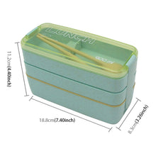 Load image into Gallery viewer, 900ml 3 Layers Bento Box Lunch Box Food Container Wheat Straw Material Microwavable Dinnerware Lunchbox