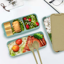 Load image into Gallery viewer, 900ml 3 Layers Bento Box Lunch Box Food Container Wheat Straw Material Microwavable Dinnerware Lunchbox