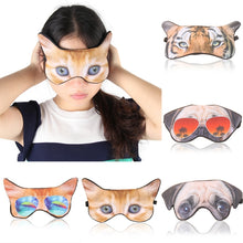 Load image into Gallery viewer, 3D Eye Mask Shading Sleeping Cartoon Animal Printed Eye Mask, Glasses, Cat, Pug, Glasses Dog, Tiger